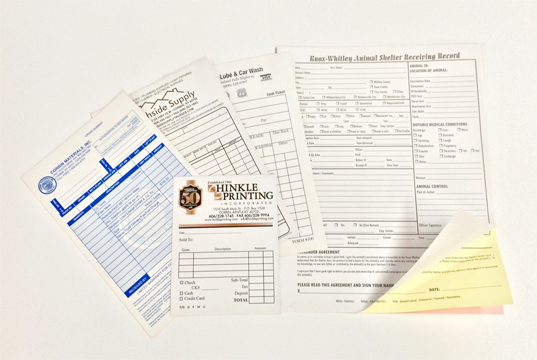 Several examples of various carbonless multiforms! Several sample of carbonless forms